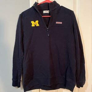 Vineyard Vines Half Zip with University of Michigan logo